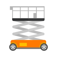 ícono plataforma de tijera